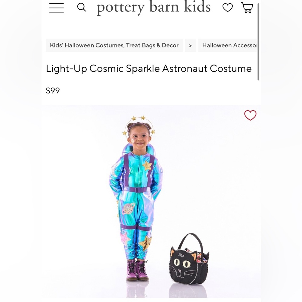 Pottery Barn Kids Astronaut Costume . Warn once. Size 4-6